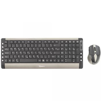 Комплект клавиатура и мишка SBOX WKM-26, безжични, 106 клавиша + 9 мултимедийни, 1600 DPI, черни image