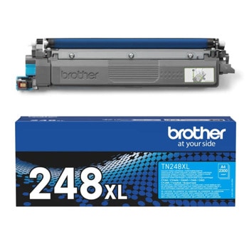 Тонер касета за Brother HL L8230CDW/L8240CDW/L3220CW, MFC L3760CDW/L8340CDW/L8390CDW, DCP L3560CDW - Cyan - TN-248XLC - Brother - Оригинална, Заб.: 2300 брой копия | JAR Computers Тонер касета Brother TN-248XLC