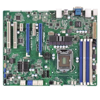 Дънна платка за сървър ASRock Rack E3C224, LGA1150, DDR3 ECC UDIMM, 3x LAN1000, 4x SATA 6Gb/s, 2x SATA 3Gb/s, 2x SATA 6Gb/s, RAID 0, 1, 5, 10, RAID 0, 1, 2x USB 3.0, ATX | JAR Computers ASRock Rack E3C224