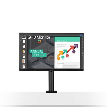 Монитор LG 27QN880-B, 27" (68.58 cm) IPS панел, 5ms, 75Hz, QHD, 350 cd/m2, DisplayPort, HDMI, USB Type-C | JAR Computers LG 27QN880-B