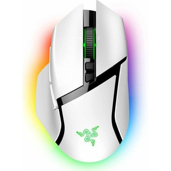 Мишка Razer Basilisk V3 Pro (RZ01-04620200-R3G1), оптична (30000 dpi), безжична, Bluetooth, USB, гейминг, 11 бутона, RGB подсветка, до 90 часа живот на батерията, бяла | JAR Computers Razer Basilisk V3 Pro RZ01-04620200-R3G1