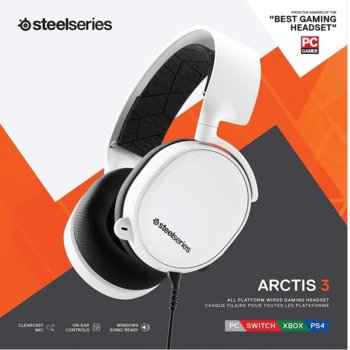Слушалки Steelseries ARCTIS 3 2019 Edition, бели