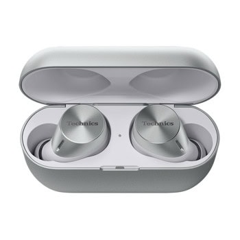 Слушалки Technics EAH-AZ60M2, безжични, микрофон, Bluetooth 5.3, до 4.5 часа живот на батерията, сребристи | JAR Computers Слушалки Technics EAH-AZ60M2 безжични сребристи