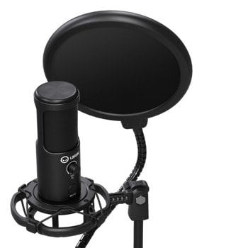 Микрофон Lorgar Voicer 721, LED индикатор, Завъртане на 360°, 3,5 мм жак за слушалки, USB-C, черен | JAR Computers Lorgar Voicer 721 LRG-CMT721