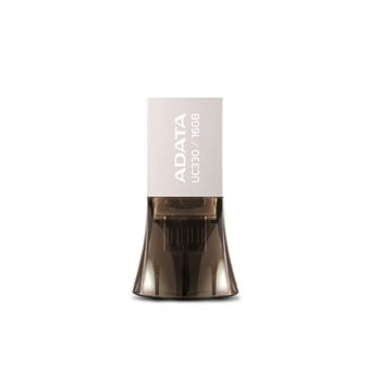 Памет 16GB USB Flash Drive, A-Data Choice UC330, USB 2.0/micro USB, черна | JAR Computers 16GB USB UC330 OTG ADATA AUC330-16G-RBK
