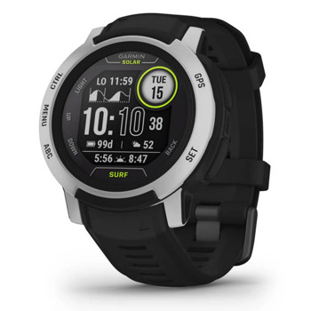 Смарт часовник Garmin Instinct 2 Solar Surf Edition, два прозореца 0.9" x 0.9" MIP дисплей, 32MB вградена памет, GPS, 10 ATM, соларно зареждане, Bluetooth, ANT+, компас, черен | JAR Computers Garmin Instinct 2 Solar Surf Bells Beach