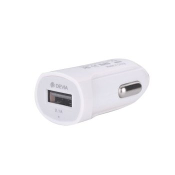 Зарядно устройство Devia Smart Premium, от автомобилна запалка към USB-A(ж), 12V/2.1A, бяло | JAR Computers Devia 12V 2.1A Car Charger