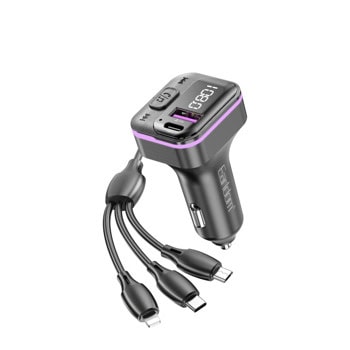 FM Трансмитер Earldom ET-M95, Bluetooth, USB A(ж), USB C(м), 3.1A, черен | JAR Computers Earldom ET-M95 Bluetooth USBC