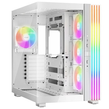 Кутия be quiet! LIGHT BASE 600 LX, ATX/microATX/Mini-ATX, 1x USB 3.2 Gen 2 Type-C, 2x USB 3.2 Type-A, ARGB подсветка, 4x 120mm PWM Reversed вентилатора, с прозорец, бяла, без захранване | JAR Computers be quiet! LIGHT BASE 600 LX White BGW68