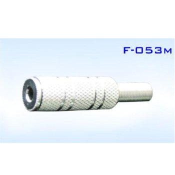 Конектор F-053M, стерео жак 3.5мм мъжки, за монтаж към кабел, метален, сребрист | JAR Computers Royal F-053M 21003917