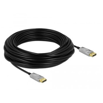 Кабел Delock 85888, от DisplayPort(м) към DisplayPort(м), 25m, черен, 8K@60Hz | JAR Computers Кабел Delock 85888
