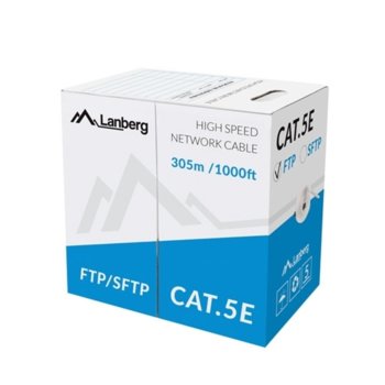 Kабел Lanberg, FTP, Cat5e, 305m, сив | JAR Computers Lanberg LAN cable FTP CAT.5E 305m solid CCA