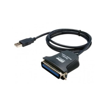 Преходник DeTech, USB A(м) към Parallel Port(м), 1.5m, черен | JAR Computers DeTech USB A(м) към Parallel Port(м) 1.5m 18122