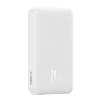 Външна батерия /power bank/ Baseus P10022107223-00, 5000mAh, бяла, 1x USB-C, безжично зареждане MagSafe, 20W | JAR Computers Baseus P10022107223-00