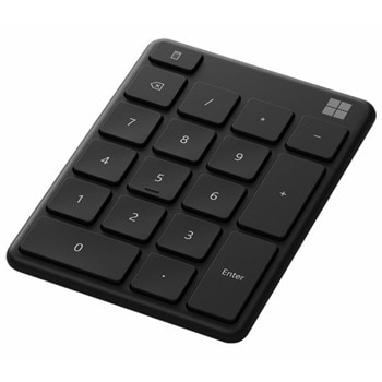 Цифрова клавиатура Microsoft Number Pad BG/YX/LT/SL (23O-00011), безжична, 18 клавиша, до 3 устройства могат да бъдат свързани помежду си, черна, Bluetooth 5.0 image