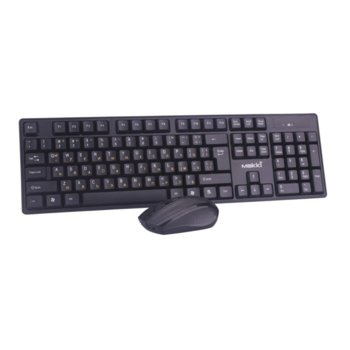 Комплект клавиатура и мишка Makki KBX-008, безжични, мишка (1600 dpi), USB, черни | JAR Computers Makki KBX-008