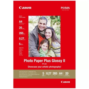Фотохартия Canon Plus Glossy II PP-201, A4, гланцирана, 265g/m2, 20 листа image