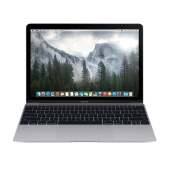 Лаптоп Apple MacBook (MJY32ZE/A), сив, дву-ядрен Intel Core M-5Y70 1.1/2.6 GHz, 12.0" (30.48 cm) IPS LED Retina display, 8GB, 256GB SSD, USB 3.1, OS X Yosemite, 0.92 kg | JAR Computers 12 Apple MacBook MJY32ZE/A Space Grey