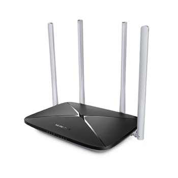 Рутер Mercusys AC12, 1200Mbps, 2.4GHz(300Mbps)/5GHz(867Mbps), Wireless AC, 4x 10/100Mbps, 4x външни антени | JAR Computers Рутер Mercusys AC12