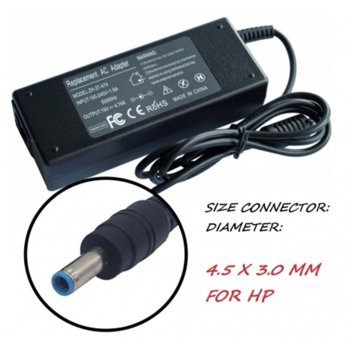 Захранване (заместител) за лаптопи HP, 19.5V, 4.62A, 90W, 4.5мм х 3.0мм изходящ конектор | JAR Computers Зарядно за лаптоп HP 220V-90W/19.5V 0804180210