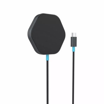Безжично зарядно Canyon Hexagon 110, от USB-C(м) към безжично зареждане, 9V/2A, черно, 15W | JAR Computers Canyon Hexagon 110 CNS-WCS110