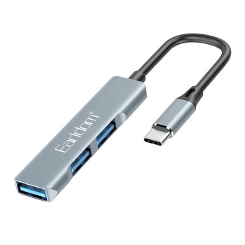 USB Хъб Earldom ET-HUB10, 3 порта, от USB Type-C към 3x USB 3.0 Type-A, сив | JAR Computers Earldom ET-HUB10 40217