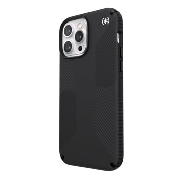 Калъф за Apple iPhone 13 Pro Max, поликарбонатов, Speck Presidio2 Grip Black (141735-D143), удароустойчив, антимикробно покритие Microban, черен | JAR Computers Speck iPhone 13 Pro Max Presidio2 Grip Black 14173