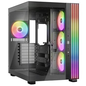 Кутия be quiet! LIGHT BASE 600 LX, ATX/microATX/Mini-ATX, 1x USB 3.2 Gen 2 Type-C, 2x USB 3.2 Type-A, ARGB подсветка, 4x 120mm PWM Reversed вентилатора, с прозорец, черна, без захранване | JAR Computers be quiet! LIGHT BASE 600 LX Black BGW67