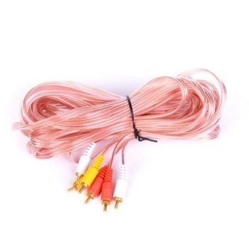 Кабел Royal CABLE-3RCA / 500 HQ, от 3x RCA(м) към 3x RCA(м), 5m, розов, силиконова изолация | JAR Computers Royal CABLE-3RCA / 500 HQ 21014417