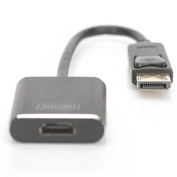 Адаптер Assmann DA-70472, от DisplayPort(м) към HDMI(ж), UHD (4K2K/60Hz), 0.15m, черен | JAR Computers ASSMANN DA-70472
