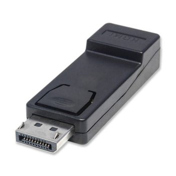 Преходник Manhattan, от DisplayPort(м) към HDMI(ж), черен | JAR Computers Manhattan DP to HDMI adapter