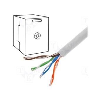 Кабел UTP, Cat5e, Copper-clad aluminium, AWG 24, NC514-CCA-305m | JAR Computers Кабел UTP cable Cat5e AWG 24 305m box