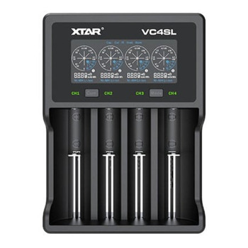 Зарядно устройство Xtar VC4SL, за 4бр. Li-ion/Ni-Mh/Ni-Cd батерии според описанието, възможност за ръчна настройка на тока на зареждане -0,25A / 0,5A / 1A / 2A / 3A image