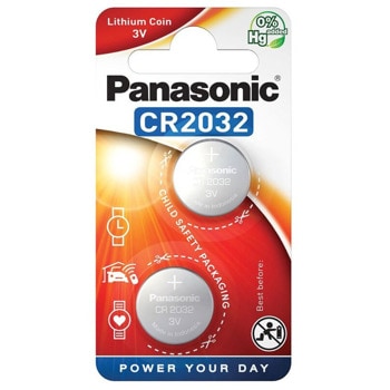 Батерии литиеви Panasonic CR-2032 EP/2B, CR2032, 3V, 2бр. | JAR Computers Батерии литиеви Panasonic CR-2032 EP/2B