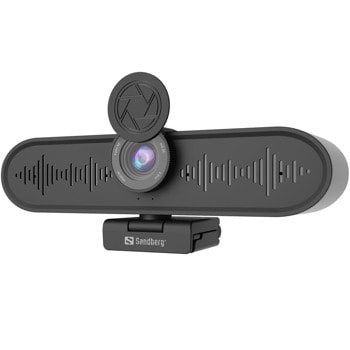 Видеоконферентна камера Sandberg SNB-134-24, 4K UHD, MJPG/YUY2, 2x вграден високоговорител 2W, USB 3.0, черна image