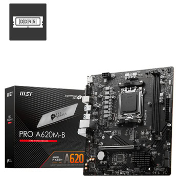Дънна платка MSI PRO A620M-B, A620, AM5, DDR5, PCI-E 4.0, (HDMI&VGA), 4x SATA 6Gb/s, 1x M.2, 1x USB 3.2 Gen 1, mATX | JAR Computers MSI PRO A620M-B