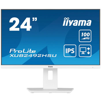Монитор Iiyama ProLite XUB2492HSU-W6, 23.8" (60.45cm) IPS панел, 100Hz, Full HD, 0.4ms, 80 000 000:1, 250cd/m2, DisplayPort, HDMI, USB Hub | JAR Computers Iiyama ProLite XUB2492HSU-W6