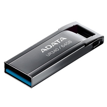Памет 64GB USB Flash Drive, A-Data Royal UR340, USB 3.2 Gen1, черна | JAR Computers ADATA UR340 64GB USB 3.2 Gen 1