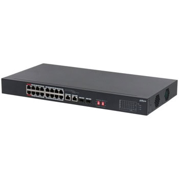 Суич Dahua S3218-16ET-135, 1000Mbps, 20 порта, 16x 10/100Mbps RJ45 (PoE), 2x 10/100/1000Mbps RJ45 (Combo), 2x 1G SFP | JAR Computers Dahua S3218-16ET-135