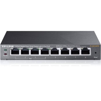 Суич TP-Link TL-SG108PE, 1000 Mbps, 8-port 10/100/1000 Mbps RJ45, 4-Port PoE | JAR Computers TP-Link TL-SG108PE