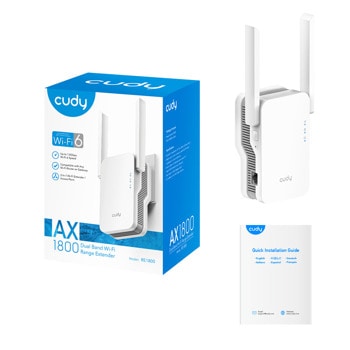 Range Extender/Repeater Cudy RE1800, 1800Mbps, 2.4GHz (574Mpbs)/5GHz (1201Mbps), 1x 10/100/1000Mbps image
