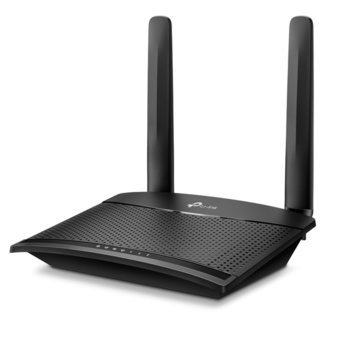 Рутер TP-Link TL-MR100, 4G, 300Mbps, 2.4GHz (300 Mbps), Wireless N, 1x LAN 10/100, 1x LAN/WAN 10/100, 2x външни антени, 1x Micro SIM | JAR Computers TP-Link TL-MR100