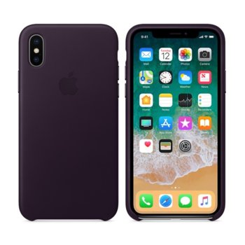 Apple iPhone X Leather Case - Dark Aubergine