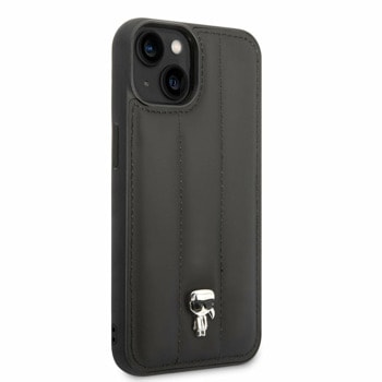 Quilted Puffy Ikonik Logo за iPhone 14 Plus черен
