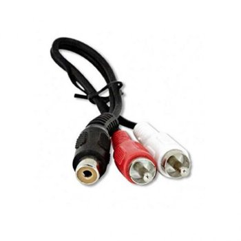 Кабел Royal CABLE-Y 2M-1F Black, от 1x чинч(ж) към 2x чинча(м), 0.2m, черен | JAR Computers Royal CABLE-Y 2M-1F Black 21015117