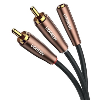 Кабел Ugreen 60987, от 3.5mm Jack(ж) към 2x RCA чинч(м), 3m, черен | JAR Computers Ugreen 60987