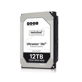 Твърд диск 12TB HGST Ultrastar He12 HUH721212AL5204(0F29532), SAS 12Gb/s, 7 200 rpm, 256MB кеш, 512e sector size(Secure Erase), 3.5" (8.89 cm) | JAR Computers 12TB HGST Ultrastar He12 HUH721212AL5204