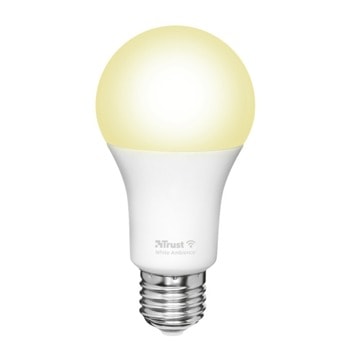 LED смарт крушка Trust Smart WiFi LED Bulb, E27, 806 lm, Wi-Fi, съвместима с Android/iOS | JAR Computers TRUST Smart WiFi LED Bulb E27
