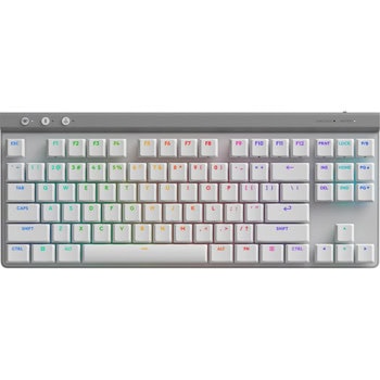 Клавиатура Logitech G515 LIGHTSPEED TKL, безжична, механична, GL Tactile суичове, гейминг, RGB подсветка, нископрофилни клавиши, US International подредба, бяла, USB, Bluetooth | JAR Computers Logitech G515 LIGHTSPEED TKL White US 920-012539