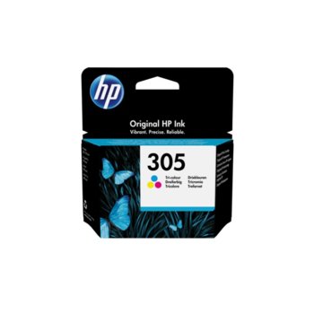 Касета за HP DeskJet All in One Printers, Cyan/Magenta/Yellow, 3YM60AE - HP 305, Заб. 100 брой копия | JAR Computers HP 305 Tri-color Original Ink Cartridge